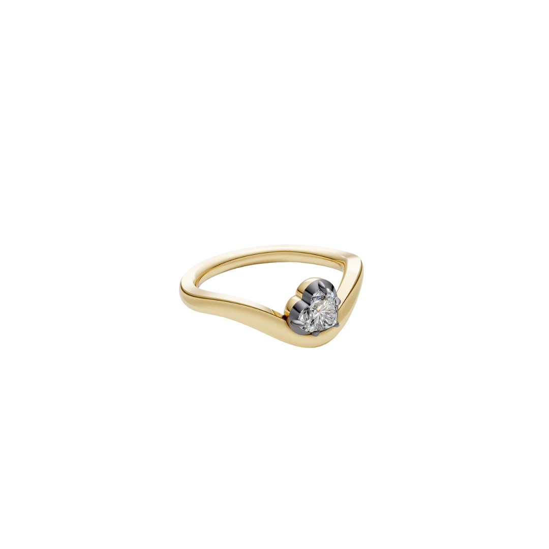 Black Rhodium Bezel Curve Ring