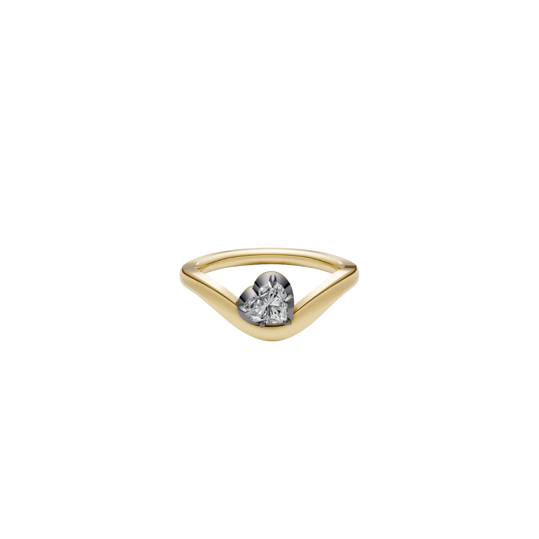 Black Rhodium Bezel Curve Ring