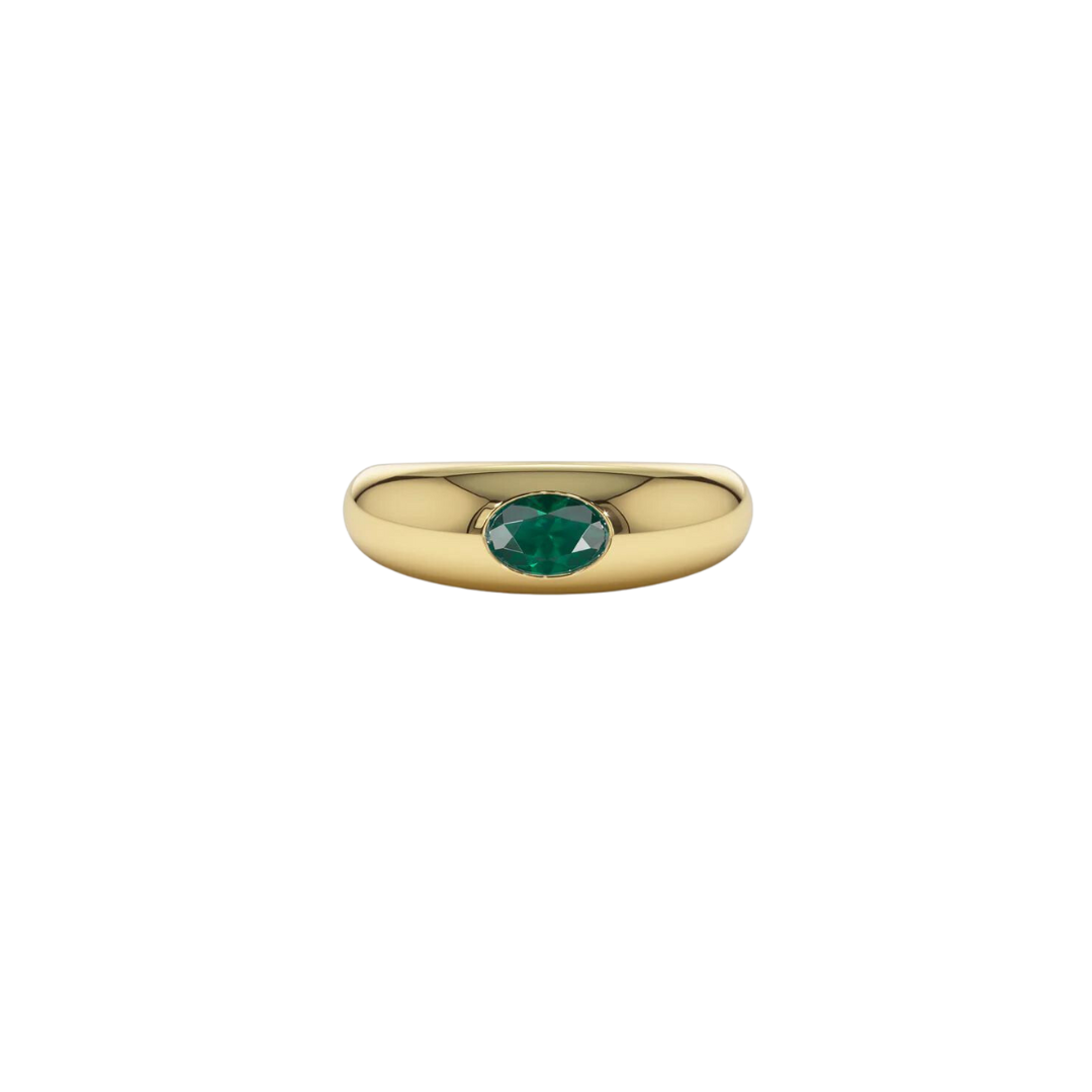 Gemstone Bubble Signet Ring