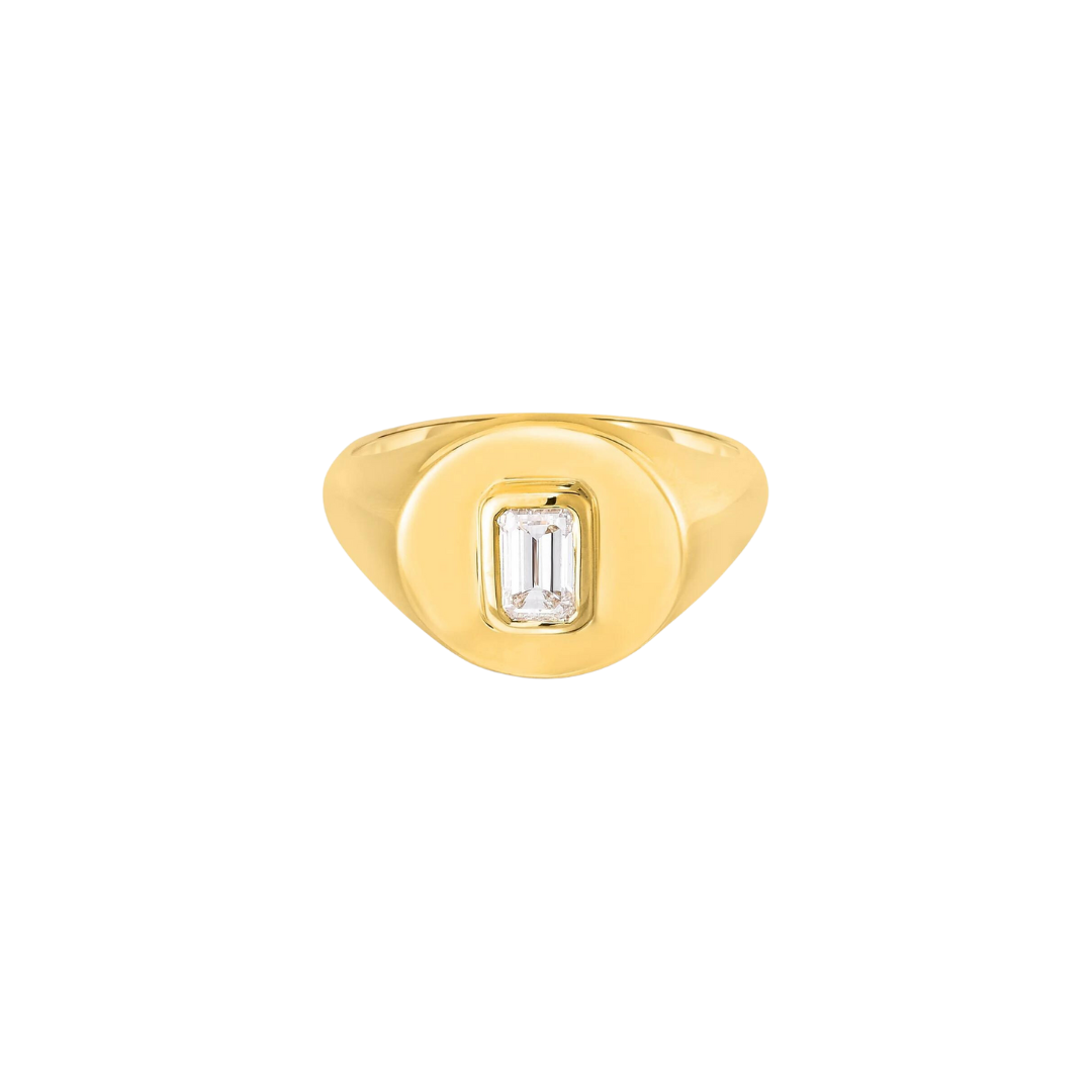 Diamond Signet Pinky Ring