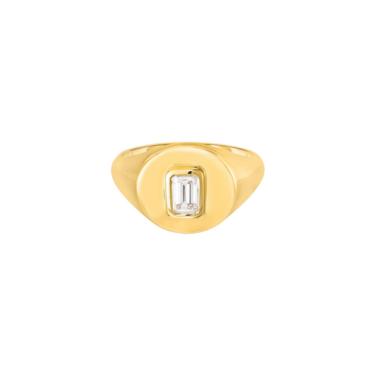 Diamond Signet Pinky Ring