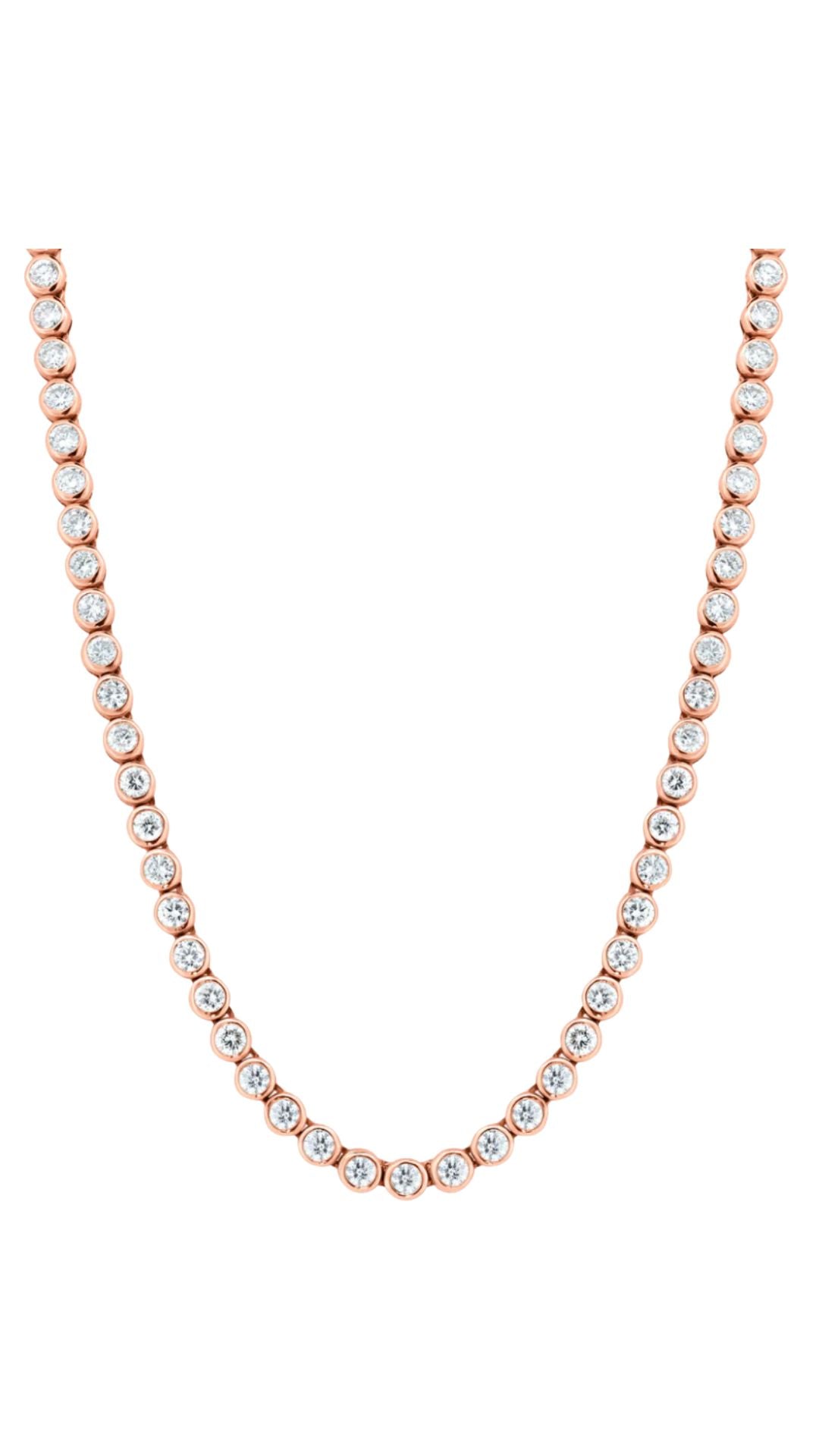 Bezel Set Diamond Tennis Necklace
