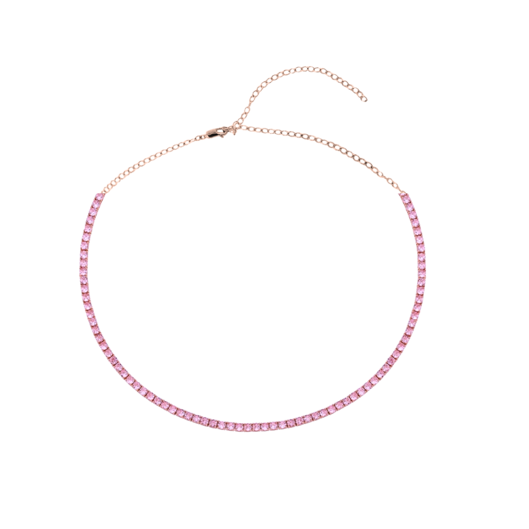 Pink Sapphire Tennis Choker