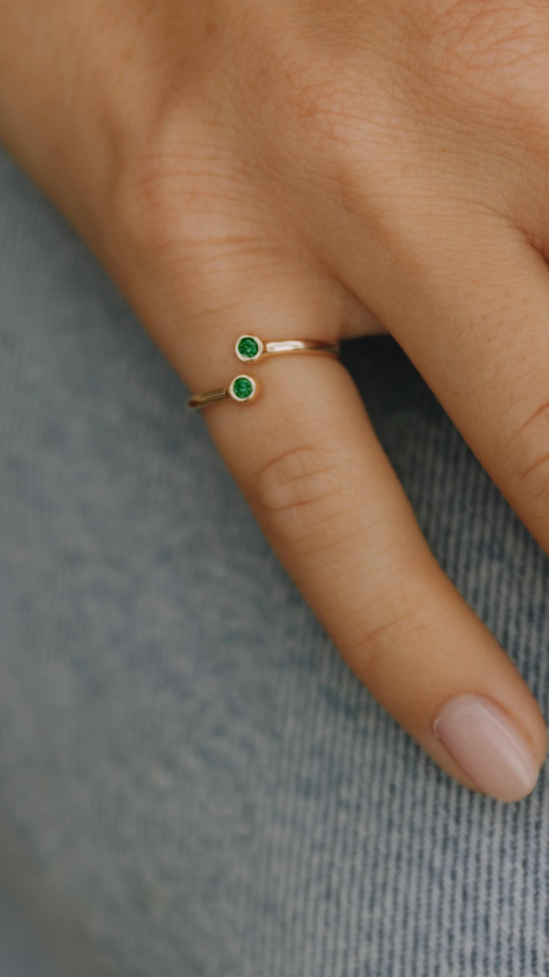 Twin Gemstone Pinky Ring