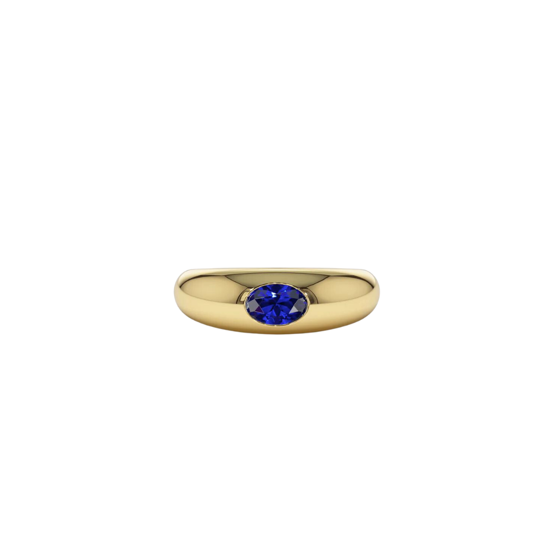 Gemstone Bubble Signet Ring