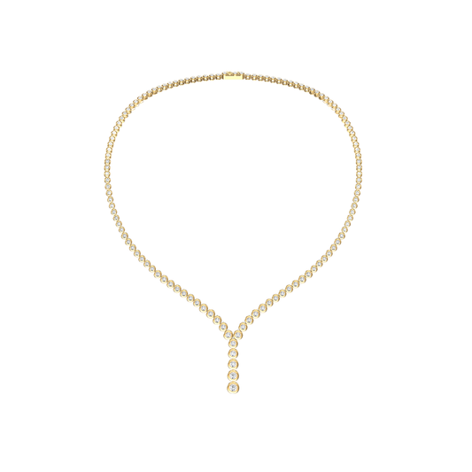 Graduated Bezel Diamond Tennis Lariat