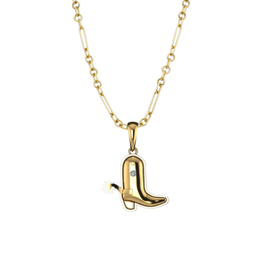 Nat Note Cowgirl Boot Necklace - Large