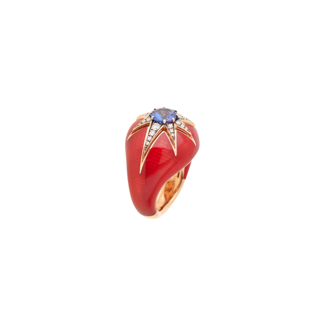 Selim Mouzannar - Aïda Rusty Red Ring with Tanzanite