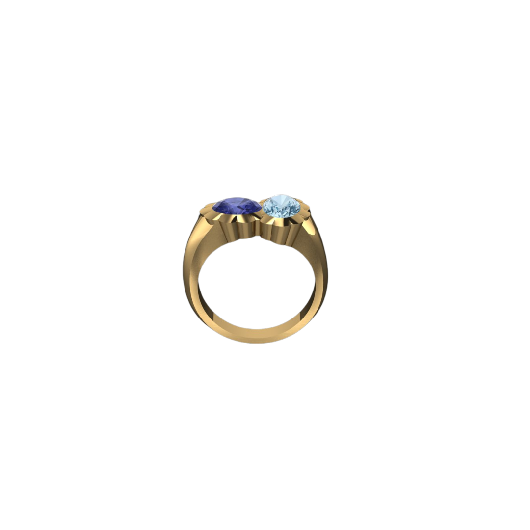 Ocean Toi Et Moi Scalloped Ring