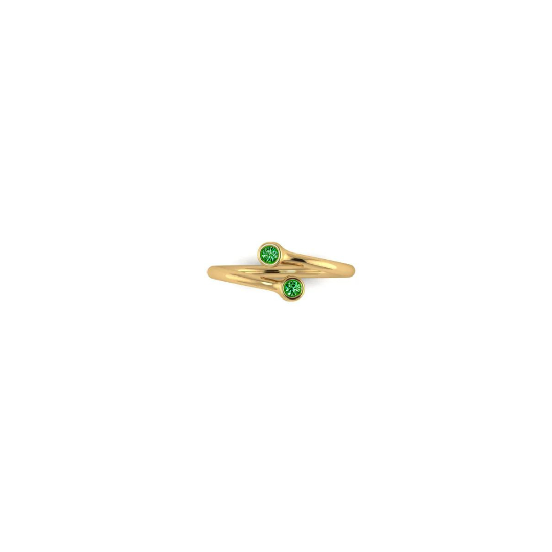 Twin Gemstone Pinky Ring