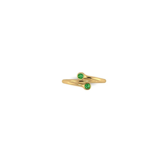 Twin Gemstone Pinky Ring