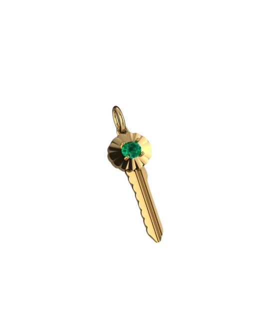Oval Emerald Scalloped Key