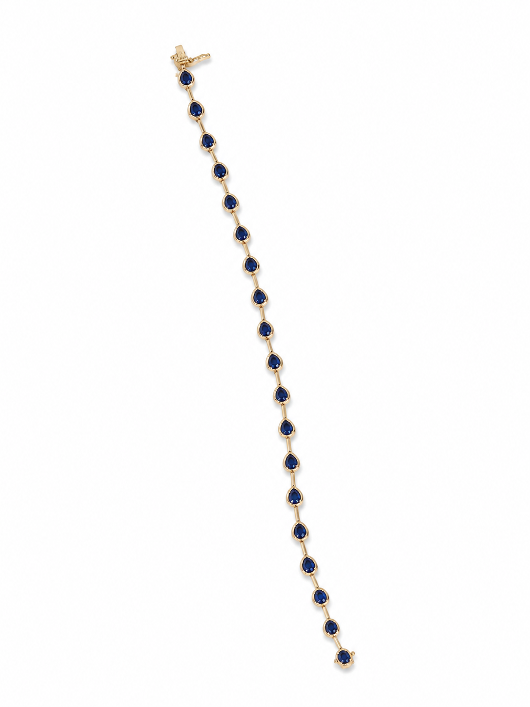 Fancy Shaped Blue Sapphire Bezel Bracelet