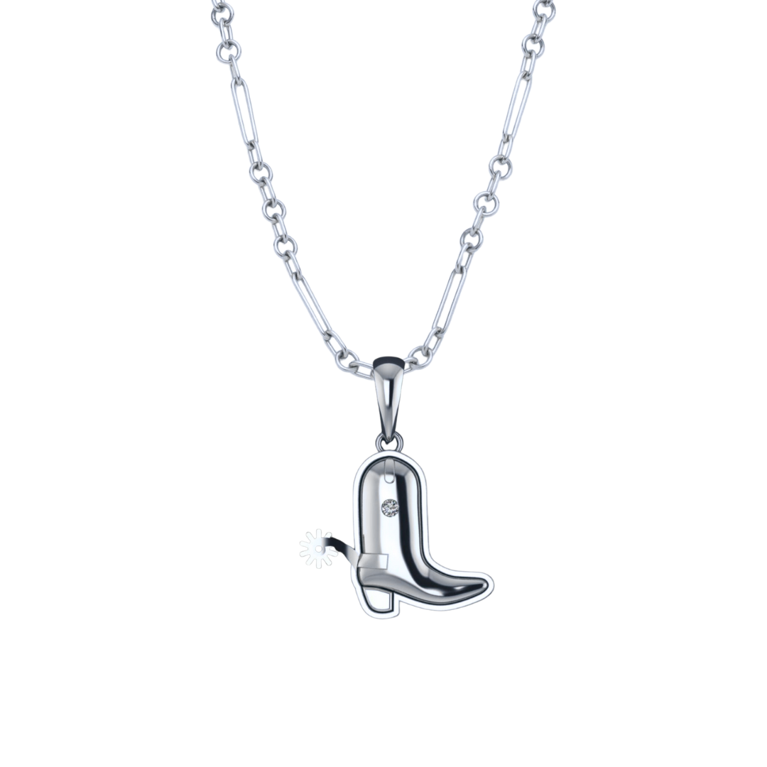 Nat Note Cowgirl Boot Necklace - Large