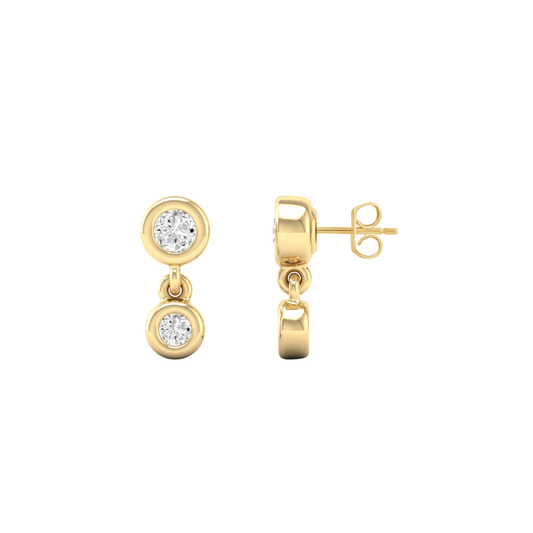 Double Diamond Bezel Studs