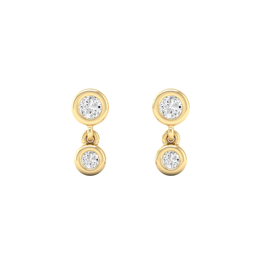 Double Diamond Bezel Studs