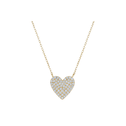 Pave Diamond Heart Necklace