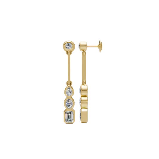 Multi Shape Diamond Bezel Bar Drop – Henri Noël
