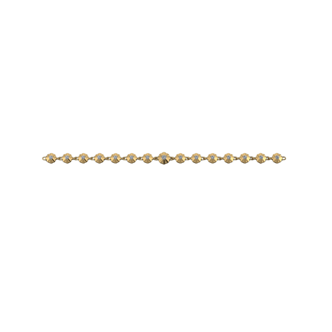 Daisy Scalloped Tennis Necklace