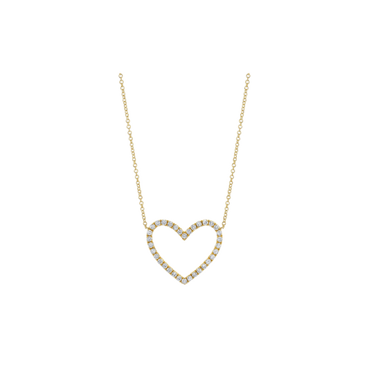 Diamond Pave Open Heart Necklace