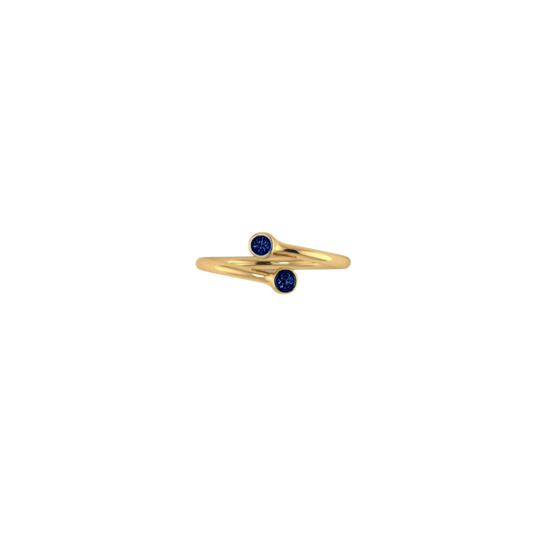Twin Gemstone Pinky Ring