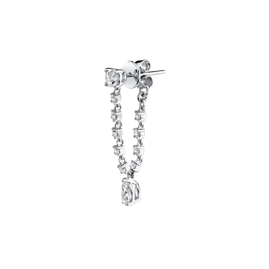 Diamond Chain Pear Drop Earrings
