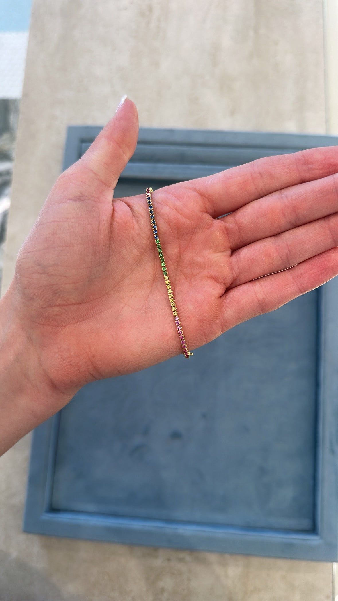 Rainbow Sapphire Tennis Bracelet