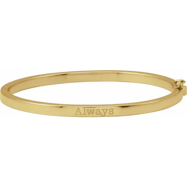 14K Classic Engraveable Gold Bangle