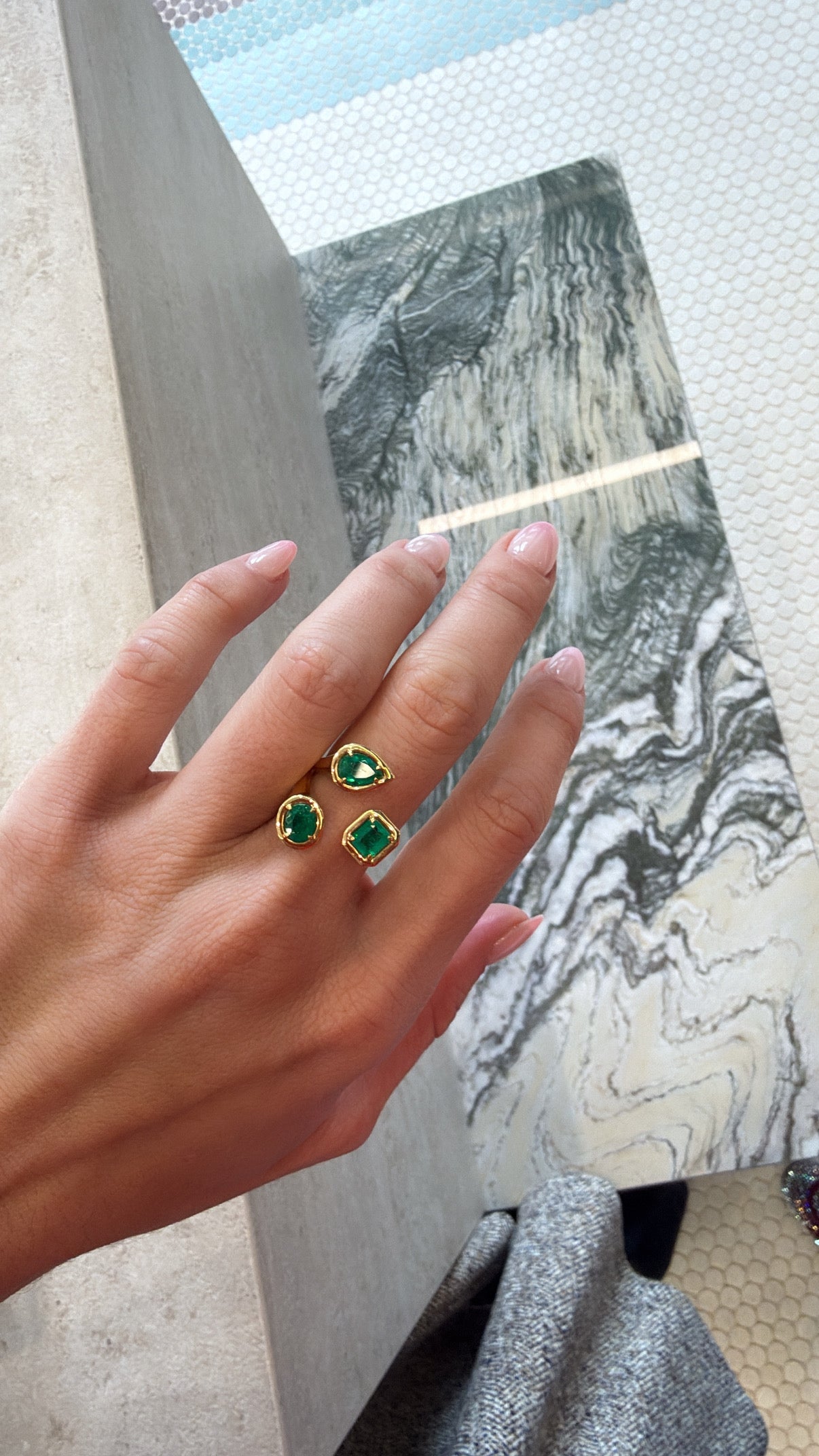 Fancy Shape Emerald Ring – Henri Noël