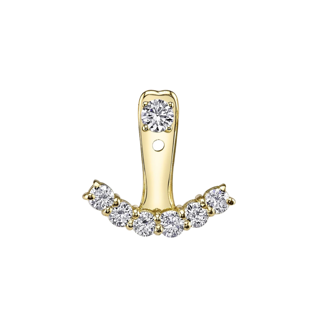 Diamond Stud and Curved Climber Earrings