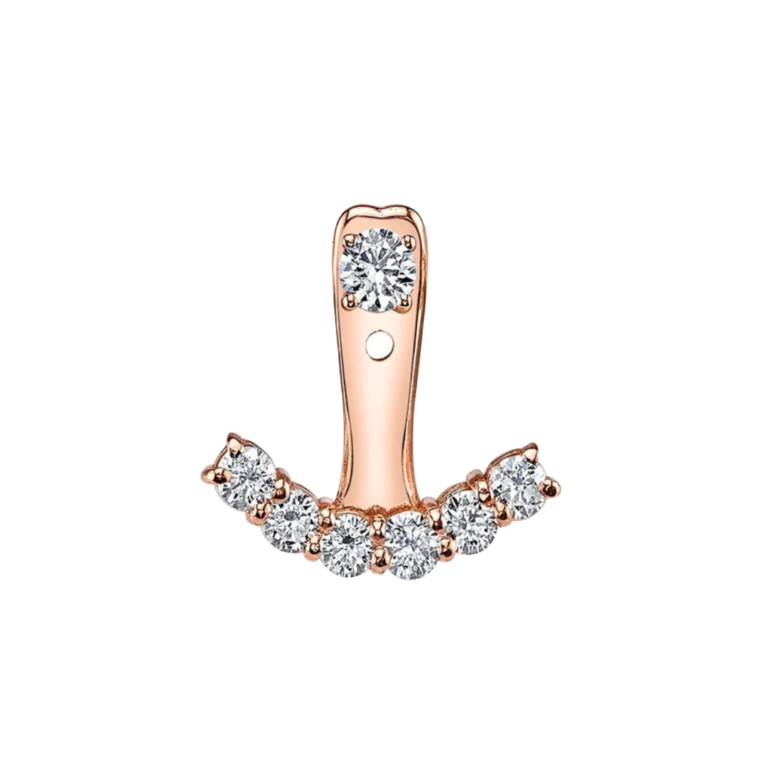 Diamond Stud and Curved Climber Earrings