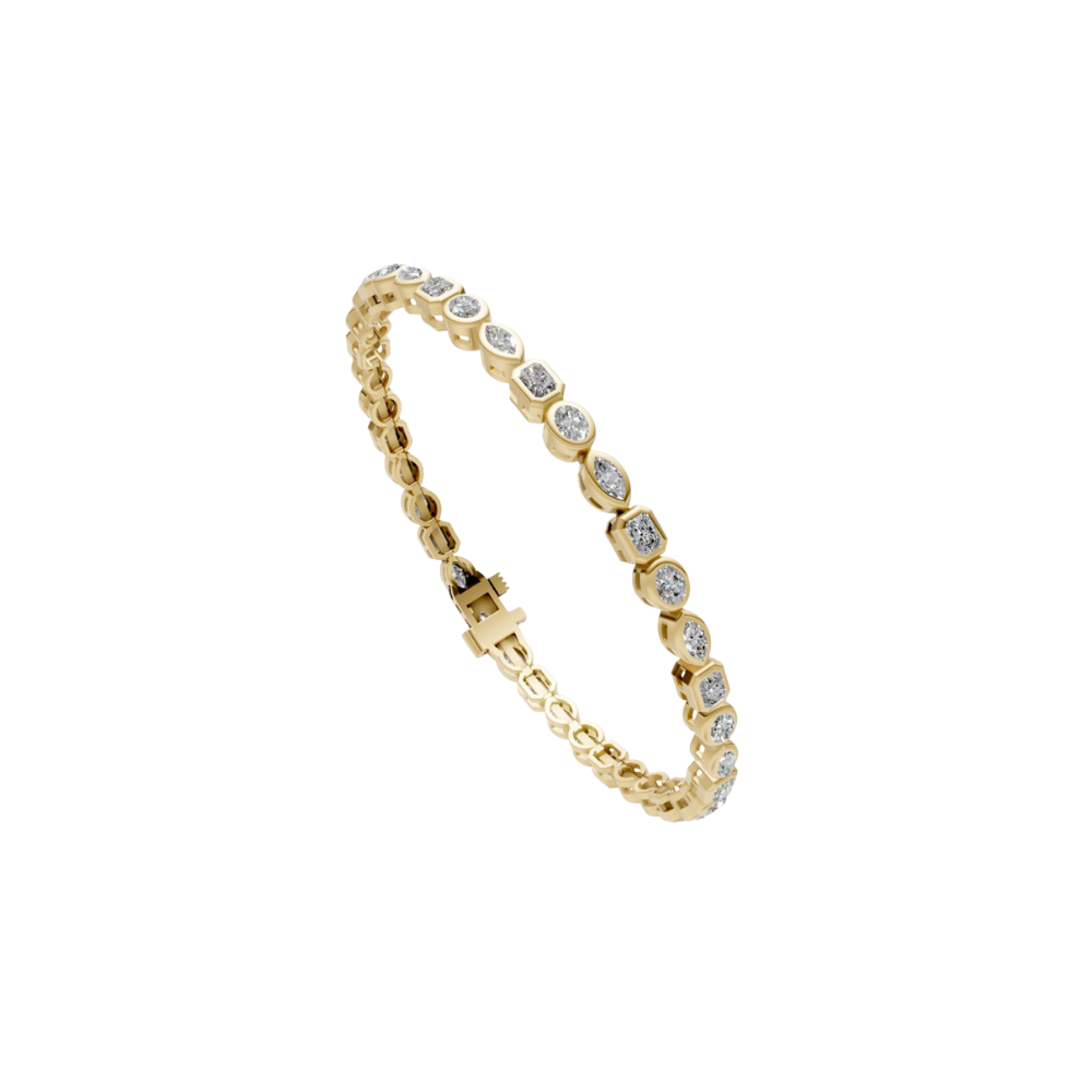Fancy Shaped Bezel Diamond Tennis Bracelet