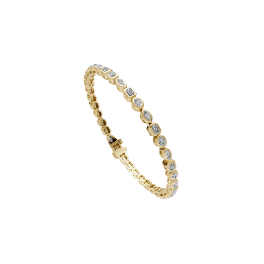 Fancy Shaped Bezel Diamond Tennis Bracelet