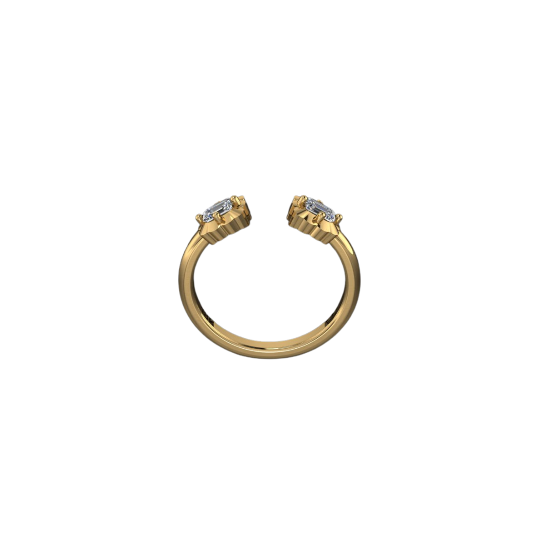Diamond Scalloped Cuff Ring