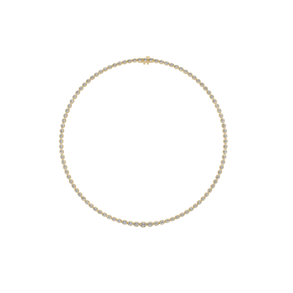 Graduated East West Oval Diamond Tennis Necklace