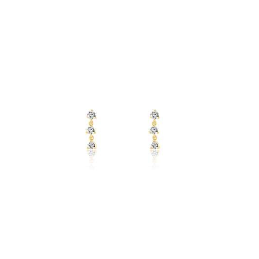 Triple Diamond Drop Earrings