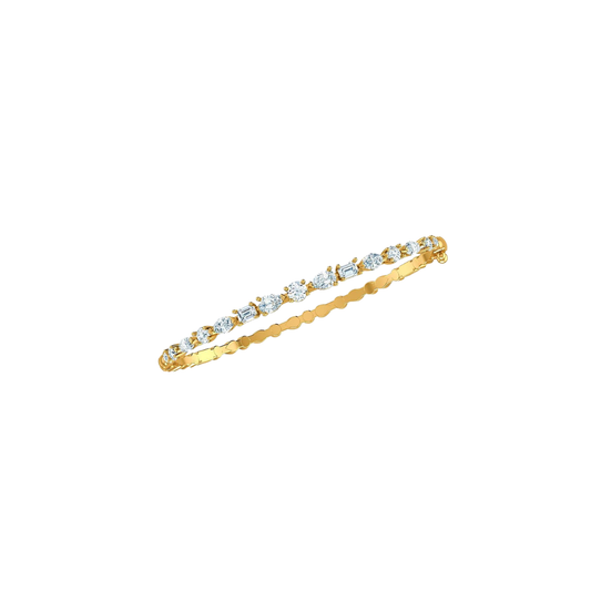Fancy Shaped Prong Diamond Bangle