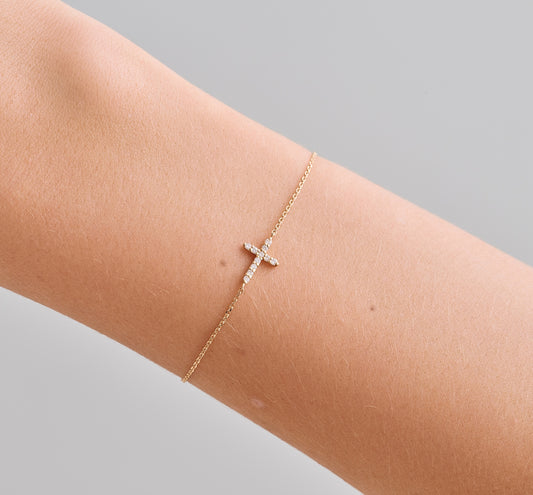 Adjustable Diamond Cross Bracelet – Henri Noël