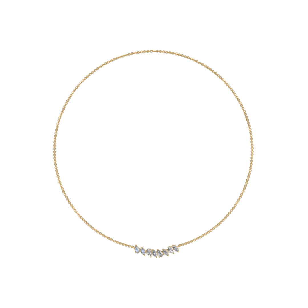 Alternating Pear and Marquise Diamond Necklace