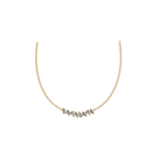 Alternating Pear and Marquise Diamond Necklace