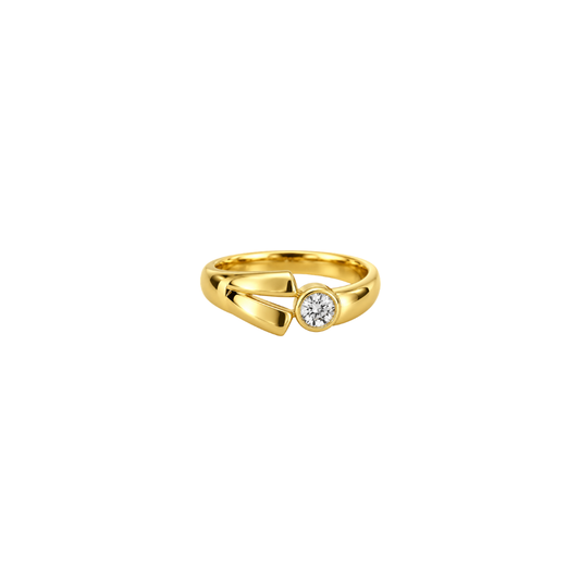 Asymmetrical Bezel Diamond Ring – Henri Noël