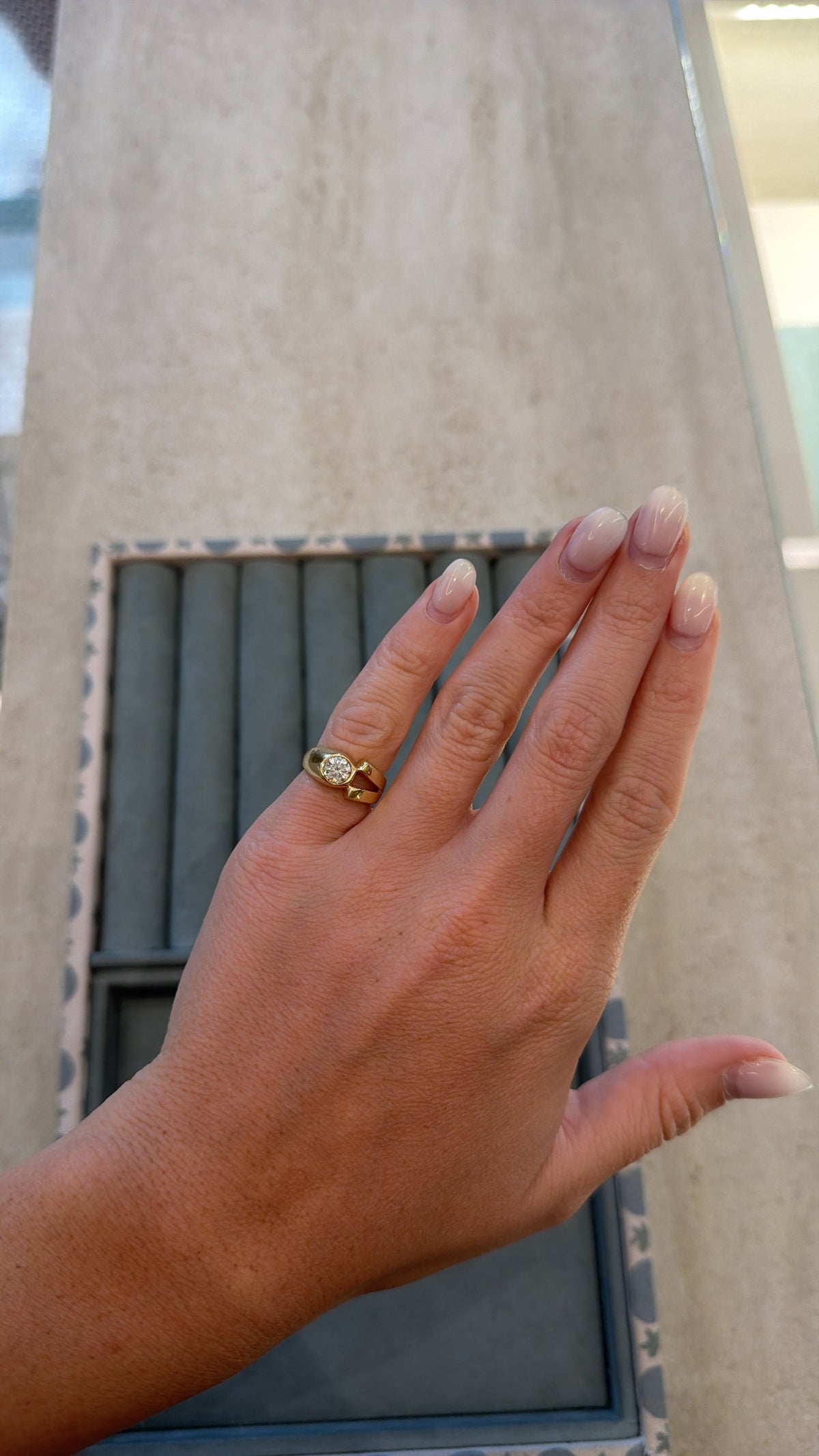 Asymmetrical Bezel Diamond Ring – Henri Noël