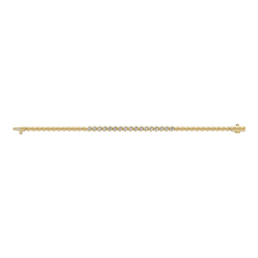 Asymmetrical Bezel Emerald Cut Diamond Tennis Bracelet