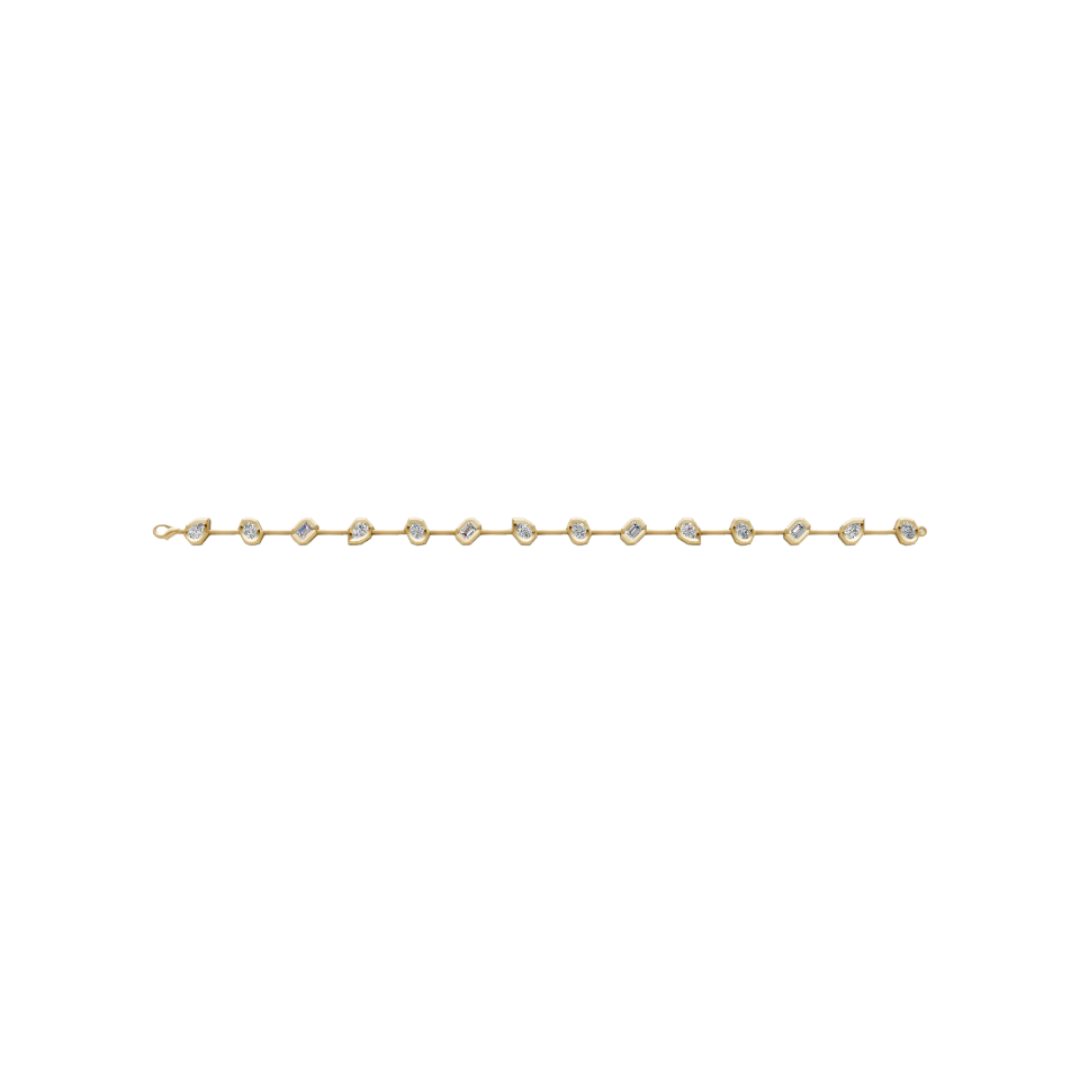 Fancy Shaped Spaced Bezel Tennis Bracelet