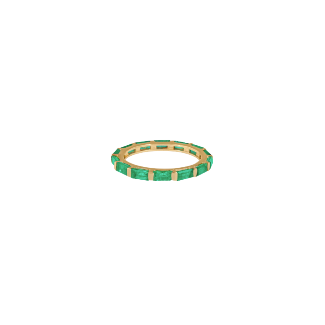 Baguette-Cut Emerald Eternity Band – Henri Noël
