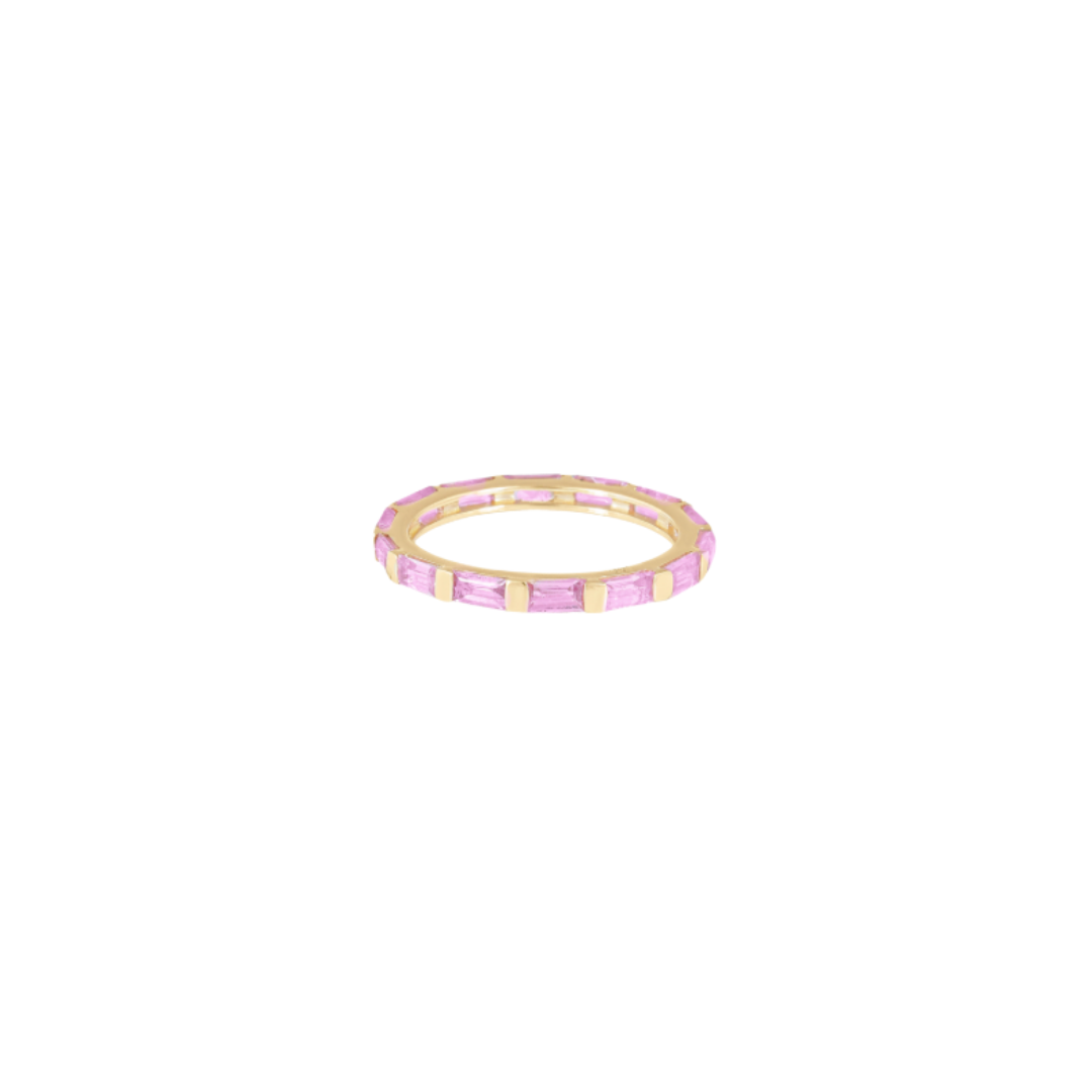 Baguette-Cut Pink Sapphire Eternity Band – Henri Noël