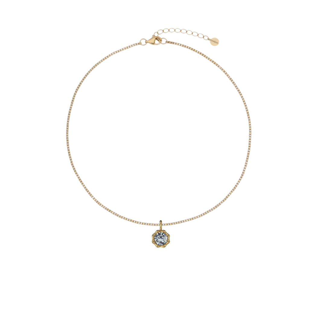 Bamboo Bezel Diamond Pendant