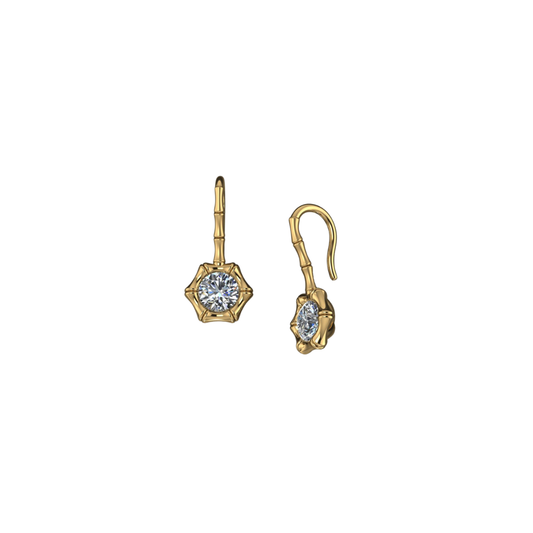 Bamboo Bezel Diamond Earrings