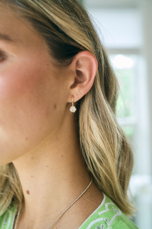 Bamboo Bezel Diamond Earrings – Henri Noël