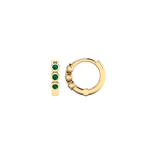 Bezel Emerald Huggies – Henri Noël